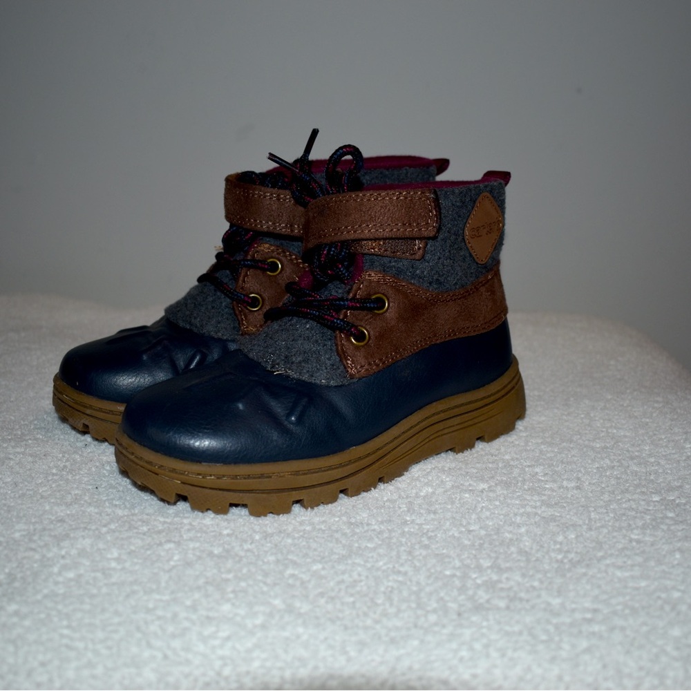 Carter's Blue and Brown Ankle Boots with Sturdy Sole. Size 12